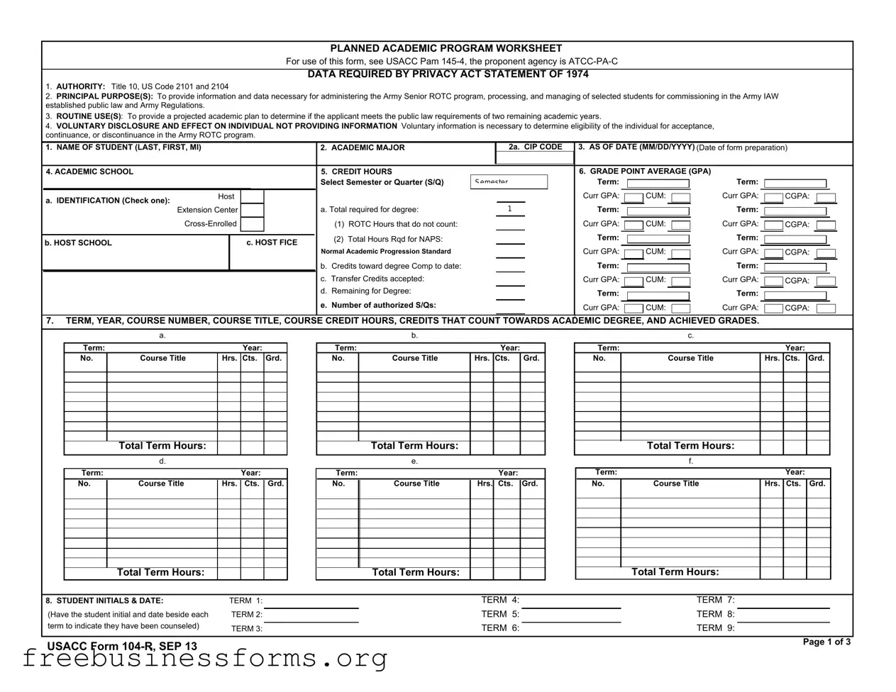 Official 104 R Form in PDF