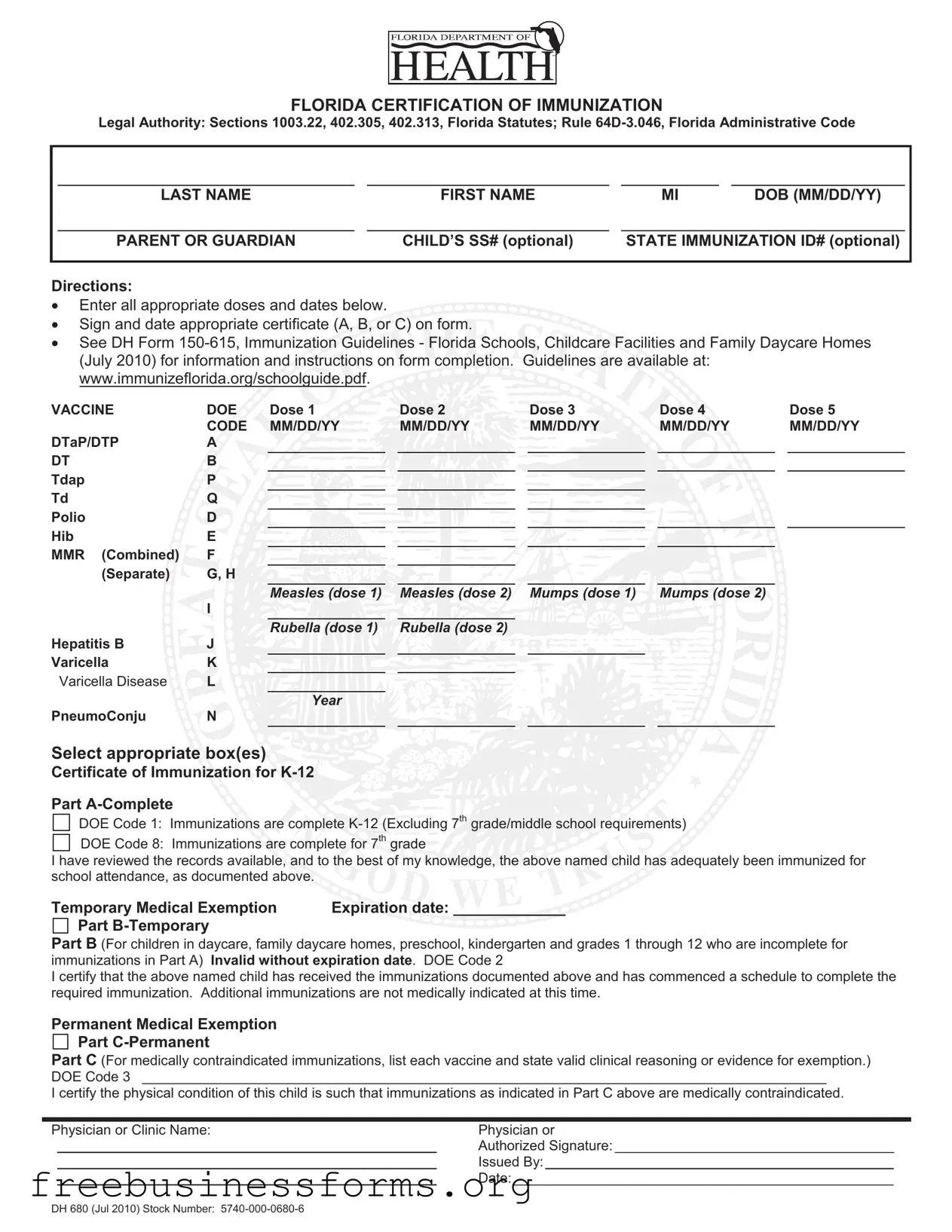 Official 680 Form in PDF
