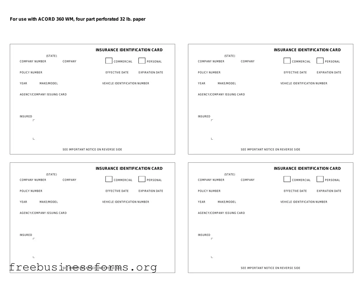 Official Acord 50 WM Form in PDF