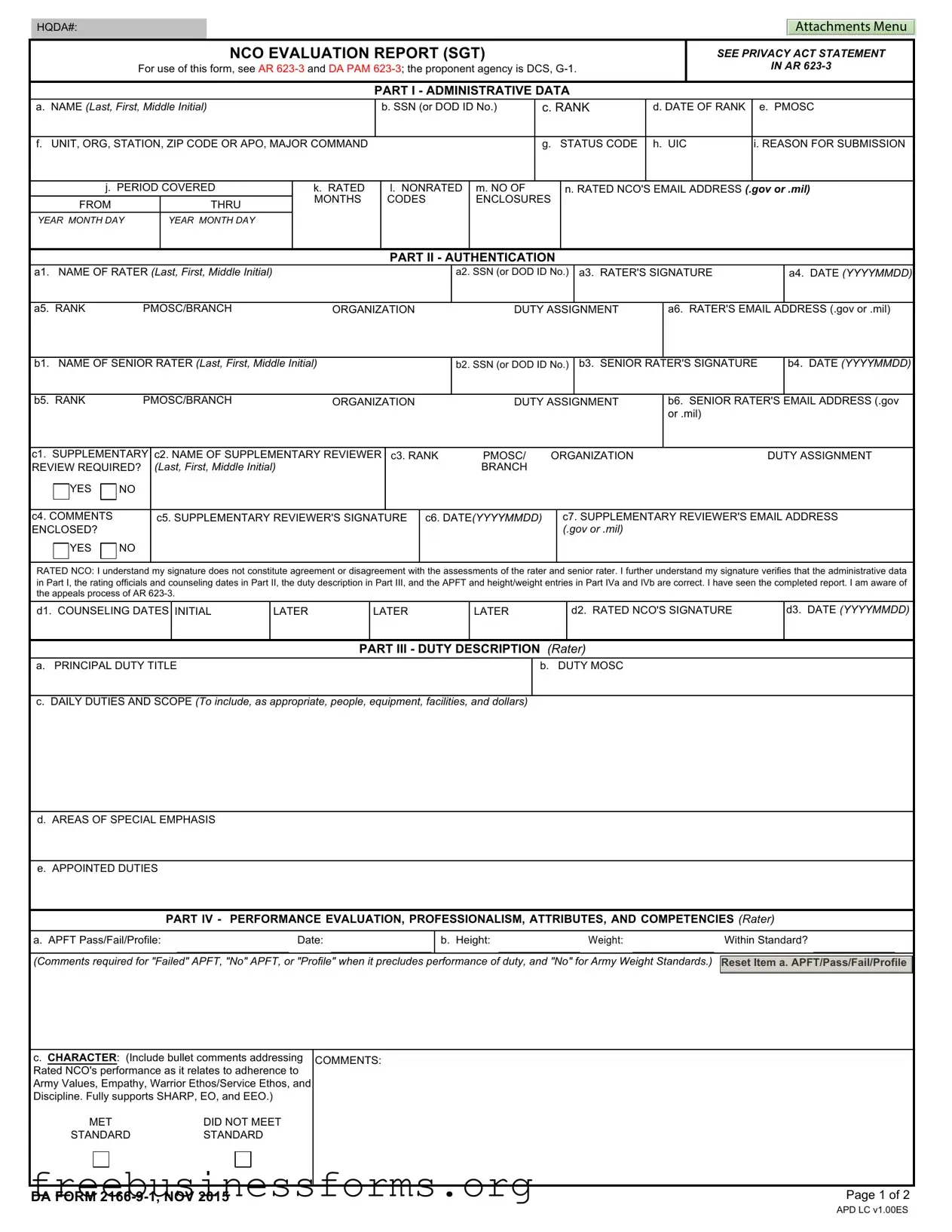 Official Da 2166 9 1 Form in PDF