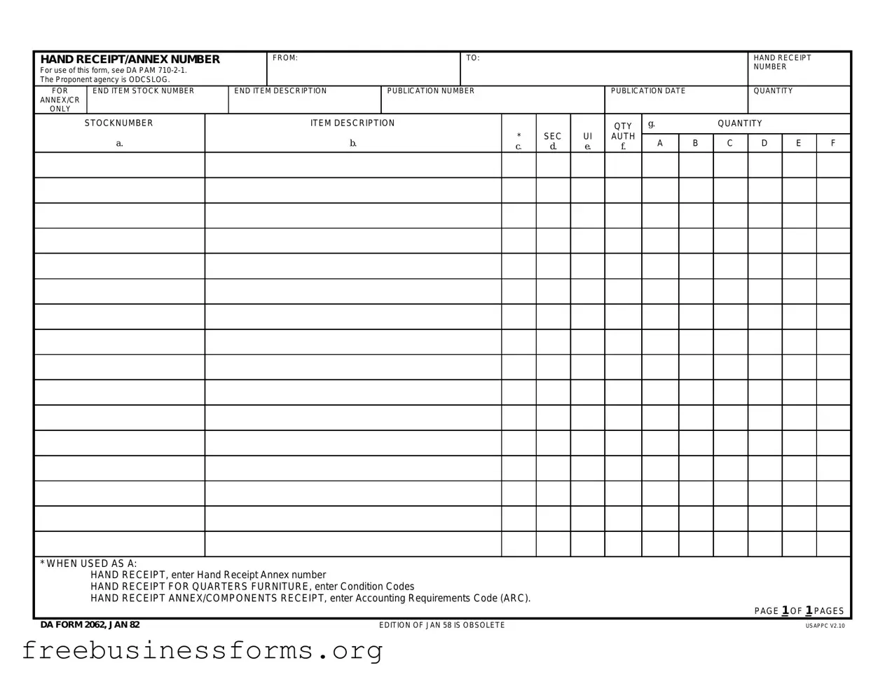 Official Da Form in PDF