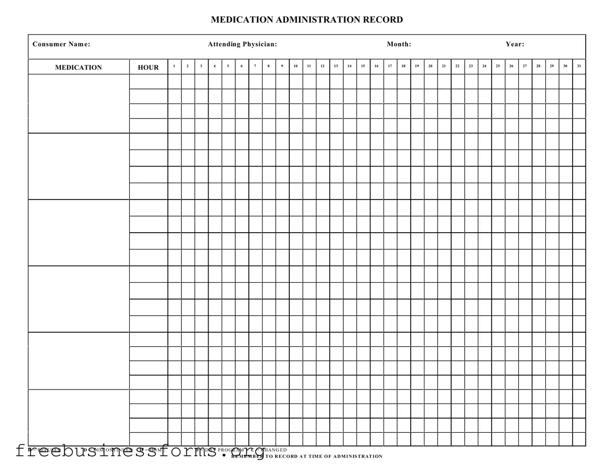 Official Medication Administration Record Sheet Form in PDF