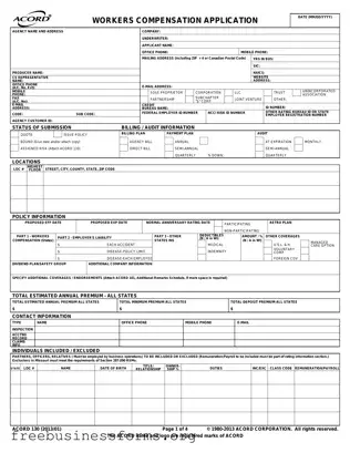 Official Acord 130 Form in PDF