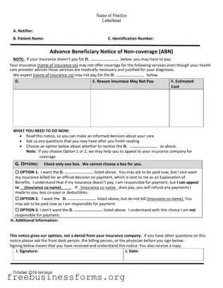 Official Advance Beneficiary Notice of Non-coverage Form in PDF