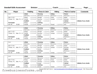 Official Baseball Assessment Form in PDF