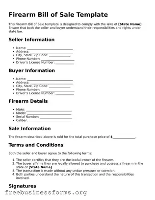 Official Firearm Bill of Sale Form