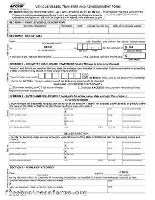 Official California Fotm Reg 262 Form in PDF