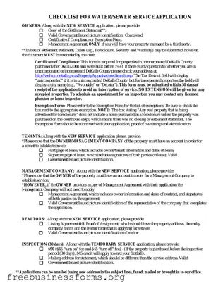 Official Dekalb County Water Application Form in PDF