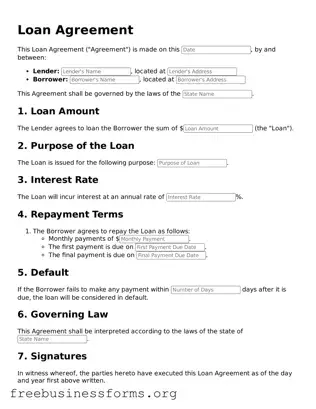 Official Loan Agreement Form