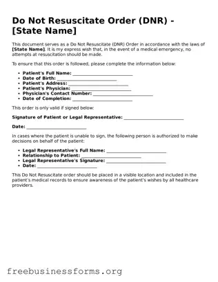 Official Do Not Resuscitate Order Form