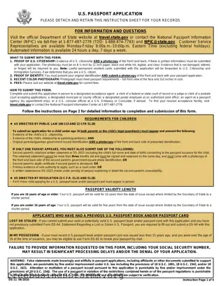 Official DS-11 U.S. Passport application Form in PDF