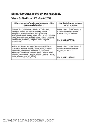 Official IRS 2553 Form in PDF