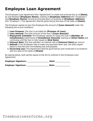 Official Employee Loan Agreement Form