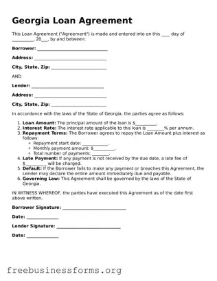 Blank  Loan Agreement Template for Georgia