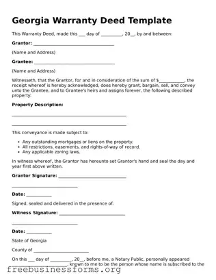 Blank  Deed Template for Georgia