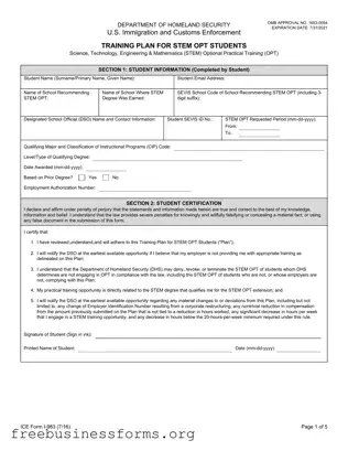 Official ICE I-983 Form in PDF