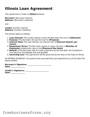 Blank  Loan Agreement Template for Illinois