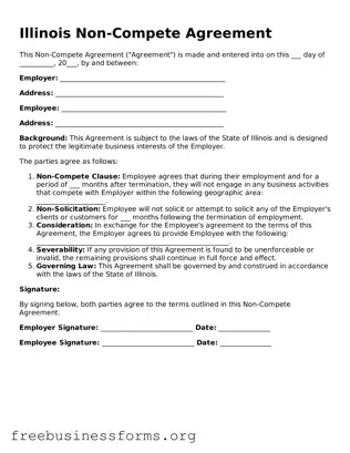 Blank  Non-compete Agreement Template for Illinois