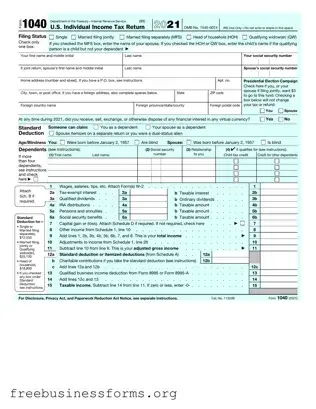Official IRS 1040 Form in PDF