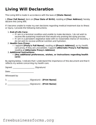 Official Living Will Form