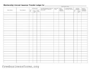 Official Membership Ledger Form in PDF