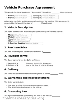 Official Vehicle Purchase Agreement Form