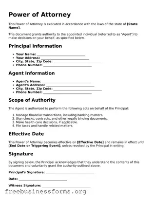 Official Power of Attorney Form