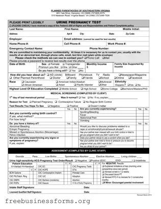 Official Planned Parenthood Proof Form in PDF