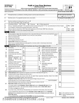 Official IRS Schedule C 1040 Form in PDF