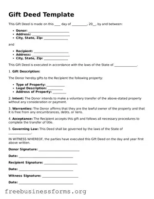 Official Gift Deed Form