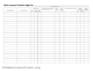 Official Stock Transfer Ledger Form in PDF