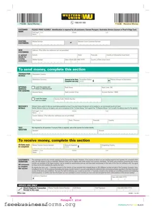 Official Western Union Form in PDF