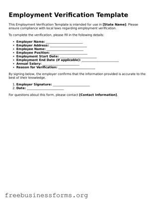 Official Employment Verification Form